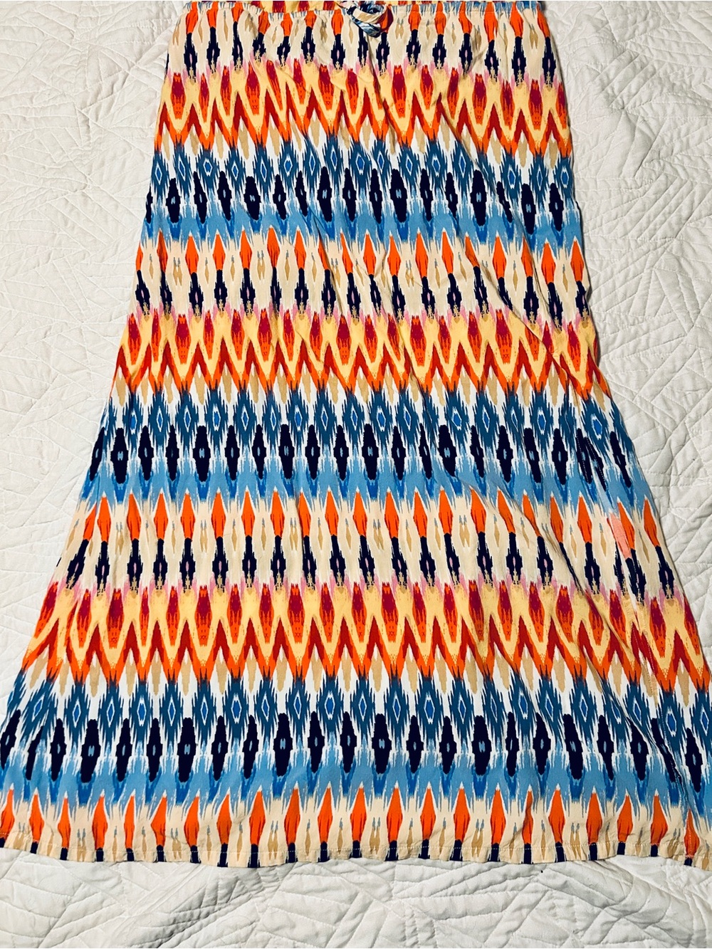 Athleta Sunset Halter Maxi Dress w/ Drawstring Waist & Built-In Bra - Picture 4 of 5
